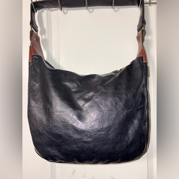 🖤 Vintage 1980s–90s Capezio New York Black Leather Hobo Bag - Picture 7 of 14